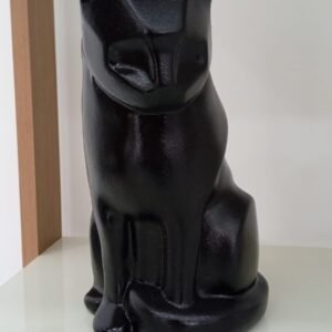 Urna Love Cat Cerâmica Preta